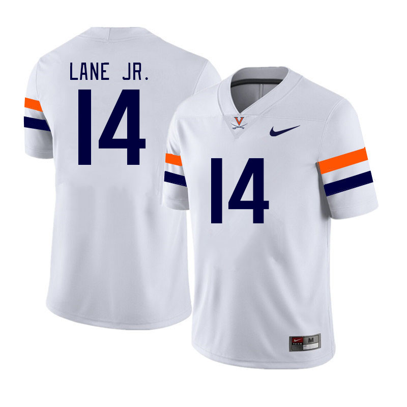 Men #14 Davis Lane Jr. Virginia Cavaliers College Football Jerseys Stitched Sale-White - Click Image to Close